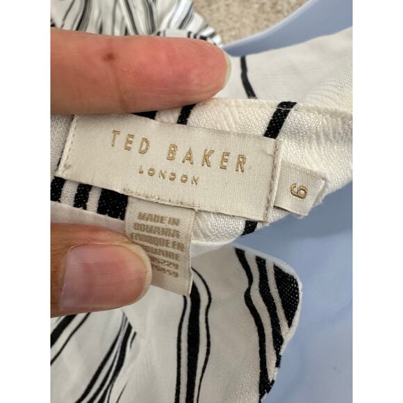 NWT Ted Baker London Striped Linen Blend Mini Dress Size 6 - Picture 4 of 13